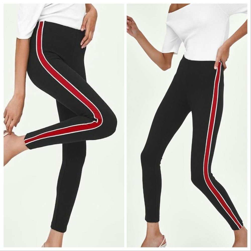 Zara Trafaluc Leggings Pants with side stripe XL NWOT